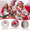 Ekouaer Family Christmas Pajamas Matching Sets Cute Long Sleeve Couple Pjs(Gray Red-santa)