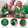 Ekouaer Family Christmas Pajamas Matching Sets Cute Long Sleeve Couple Pjs(Green-elf)