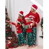 Ekouaer Family Christmas Pajamas Matching Sets Cute Long Sleeve Couple Pjs(Red-merry Christmas)