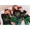 Ekouaer Family Christmas Pajamas Matching Sets with Print Tops and Pants(Black Letter)