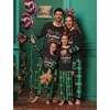 Ekouaer Family Christmas Pajamas Matching Sets with Print Tops and Pants(Black Letter)