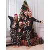 Ekouaer Family Christmas Pajamas Matching Sets with Print Tops and Pants(Black Reindeer)