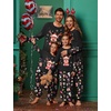 Ekouaer Family Christmas Pajamas Matching Sets with Print Tops and Pants(Black Reindeer)