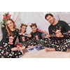 Ekouaer Family Christmas Pajamas Matching Sets with Print Tops and Pants(Black Reindeer)