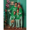Ekouaer Family Christmas Pajamas Matching Sets with Print Tops and Pants(Green Elf)