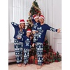 Ekouaer Family Christmas Pajamas Matching Sets with Print Tops and Pants(Navy Blue Hat)