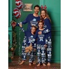 Ekouaer Family Christmas Pajamas Matching Sets with Print Tops and Pants(Navy Blue Hat)