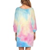 Ekouaer Nightgowns for Women Deep V Neck Sleep Shirt Oversized Night Shirt(Blue Pink Tie Dye)