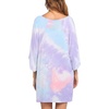 Ekouaer Nightgowns for Women Deep V Neck Sleep Shirt Oversized Night Shirt(Blue Purple Tie Dye)