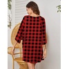 Ekouaer Nightgowns for Women Deep V Neck Sleep Shirt Oversized Night Shirt(Christmas Red Plaid)
