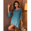 Ekouaer Nightgowns for Women Deep V Neck Sleep Shirt Oversized Night Shirt(Flower Branch)
