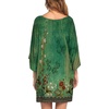 Ekouaer Nightgowns for Women Deep V Neck Sleep Shirt Oversized Night Shirt(Green Flower)