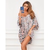 Ekouaer Nightgowns for Women Deep V Neck Sleep Shirt Oversized Night Shirt(Pink Leopard)