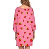 Ekouaer Nightgowns for Women Deep V Neck Sleep Shirt Oversized Night Shirt(Pink Strawberry)