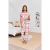 Ekouaer Pajamas for Women Set 2 Piece Comfy Loungewear, Lightweight Pjs Sleepwear, Short Sleeve Top & Long Pants with Pockets(Christmas)