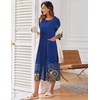 Ekouaer Robes For Women Zipper Front 3/4 Sleeve Housecoats with Pockets(Blue Mandala)