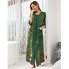 Ekouaer Robes For Women Zipper Front 3/4 Sleeve Housecoats with Pockets(Green Floral)