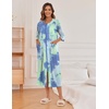 Ekouaer Robes For Women Zipper Front 3/4 Sleeve Housecoats with Pockets(Green Tie Dye)