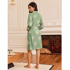 Ekouaer Robes for Women Waffle Knit Kimono Bathrobe Loungewear with Pockets(Floral Green)
