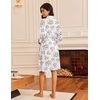 Ekouaer Robes for Women Waffle Knit Kimono Bathrobe Loungewear with Pockets(Floral White)