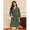 Ekouaer Robes for Women Waffle Knit Kimono Bathrobe Loungewear with Pockets(Green)