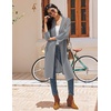Ekouaer Robes for Women Waffle Knit Kimono Bathrobe Loungewear with Pockets(Grey)