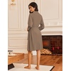 Ekouaer Robes for Women Waffle Knit Kimono Bathrobe Loungewear with Pockets(Khaki)