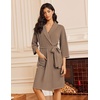 Ekouaer Robes for Women Waffle Knit Kimono Bathrobe Loungewear with Pockets(Khaki)