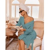 Ekouaer Robes for Women Waffle Knit Kimono Bathrobe Loungewear with Pockets(Light Green)