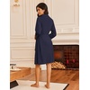 Ekouaer Robes for Women Waffle Knit Kimono Bathrobe Loungewear with Pockets(Navy Blue)