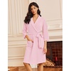 Ekouaer Robes for Women Waffle Knit Kimono Bathrobe Loungewear with Pockets(Pink)