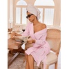 Ekouaer Robes for Women Waffle Knit Kimono Bathrobe Loungewear with Pockets(Pink)