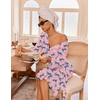 Ekouaer Robes for Women Waffle Knit Kimono Bathrobe Loungewear with Pockets(Pink Leopard)