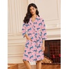 Ekouaer Robes for Women Waffle Knit Kimono Bathrobe Loungewear with Pockets(Pink Leopard)