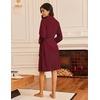 Ekouaer Robes for Women Waffle Knit Kimono Bathrobe Loungewear with Pockets(Red)