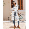 Ekouaer Robes for Women Waffle Knit Kimono Bathrobe Loungewear with Pockets(White Blue Flowers)