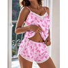 Ekouaer Silk Pajama Set for Women 2 Piece Silky Lace Lingerie Shorts Set(Cute Bow)