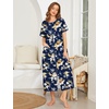 Ekouaer Women Robe Zipper Short Sleeves Full Length House Coat with Pockets(C-yellow Flower)
