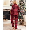 Ekouaer Women’s Cotton Plaid Pajama Set, 2 Piece Long Sleeve(Big Black Red Plaid)