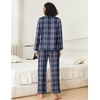 Ekouaer Women’s Cotton Plaid Pajama Set, 2 Piece Long Sleeve(Blue White Plaid)