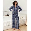 Ekouaer Women’s Cotton Plaid Pajama Set, 2 Piece Long Sleeve(Blue White Plaid)