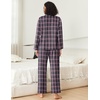 Ekouaer Women’s Cotton Plaid Pajama Set, 2 Piece Long Sleeve(Pink Black Plaid)