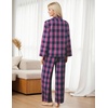 Ekouaer Women’s Cotton Plaid Pajama Set, 2 Piece Long Sleeve(Pink Blue Plaid)