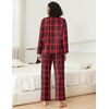 Ekouaer Women’s Cotton Plaid Pajama Set, 2 Piece Long Sleeve(Red Black Plaid)
