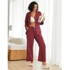 Ekouaer Women’s Cotton Plaid Pajama Set, 2 Piece Long Sleeve(Red Blue Green Plaid)