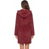 Ekouaer Women’s Hooded Bathrobe Short Fleece Robe Soft Luxury Sleepwear(B Wine Red)