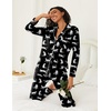 Ekouaer Womens Pajamas Set Button Down Long Sleeve Top & Pants Lounge Sets(Black Leopard)