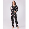 Ekouaer Womens Pajamas Set Button Down Long Sleeve Top & Pants Lounge Sets(Black Pink Hearts)