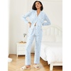Ekouaer Womens Pajamas Set Button Down Long Sleeve Top & Pants Lounge Sets(Blue Stripes Hearts)