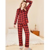 Ekouaer Womens Pajamas Set Button Down Long Sleeve Top & Pants Lounge Sets(B_red Plaid)